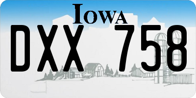 IA license plate DXX758