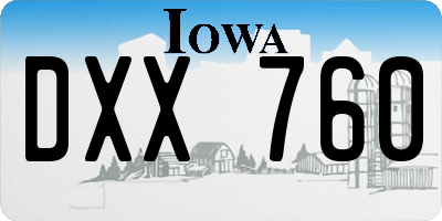 IA license plate DXX760