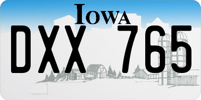 IA license plate DXX765