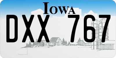 IA license plate DXX767