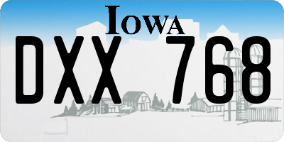 IA license plate DXX768