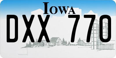 IA license plate DXX770