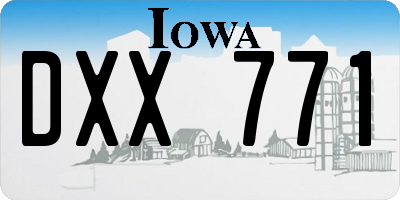 IA license plate DXX771