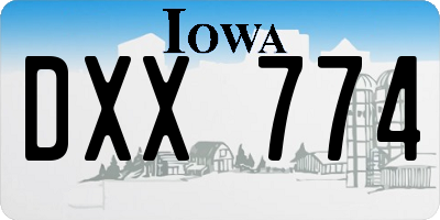 IA license plate DXX774