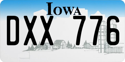 IA license plate DXX776