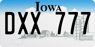 IA license plate DXX777