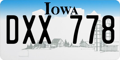 IA license plate DXX778