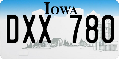 IA license plate DXX780