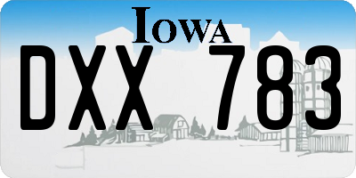 IA license plate DXX783