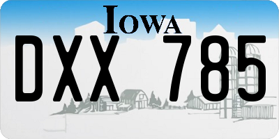 IA license plate DXX785