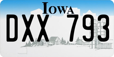 IA license plate DXX793