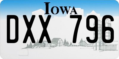 IA license plate DXX796