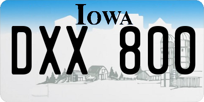 IA license plate DXX800