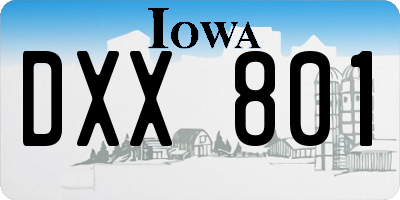 IA license plate DXX801