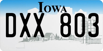 IA license plate DXX803