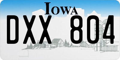 IA license plate DXX804