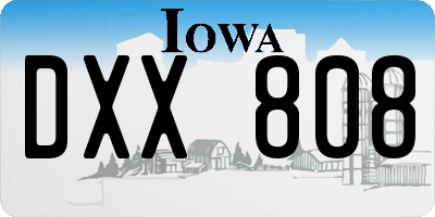 IA license plate DXX808