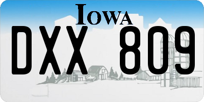 IA license plate DXX809