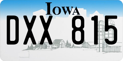 IA license plate DXX815