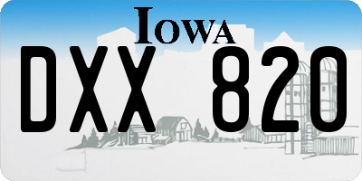 IA license plate DXX820
