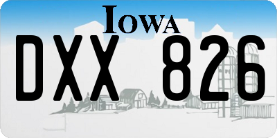 IA license plate DXX826