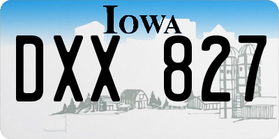 IA license plate DXX827