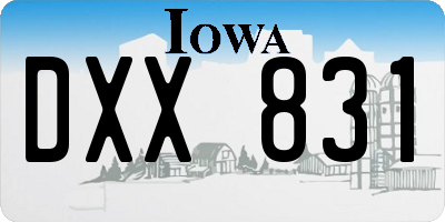 IA license plate DXX831