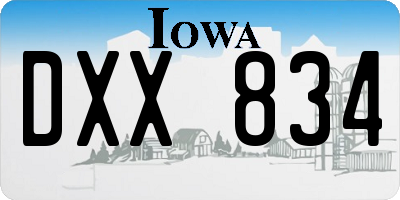 IA license plate DXX834