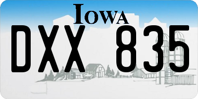 IA license plate DXX835