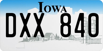 IA license plate DXX840