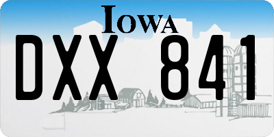 IA license plate DXX841