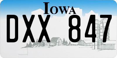 IA license plate DXX847