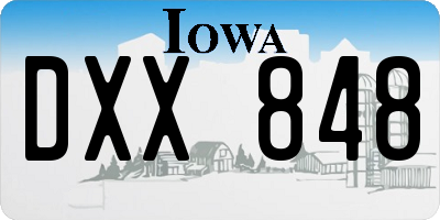 IA license plate DXX848