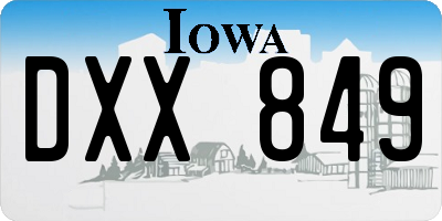 IA license plate DXX849