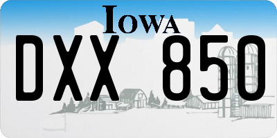 IA license plate DXX850