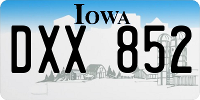 IA license plate DXX852