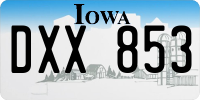 IA license plate DXX853