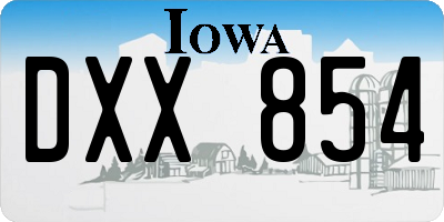 IA license plate DXX854