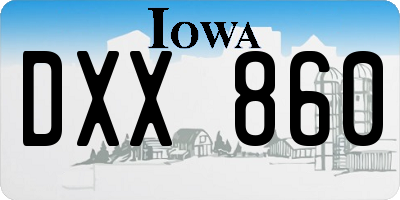 IA license plate DXX860