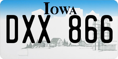 IA license plate DXX866