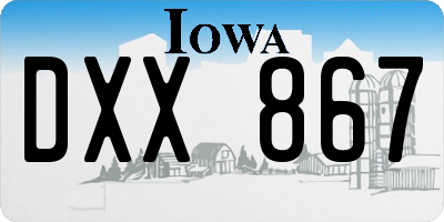 IA license plate DXX867