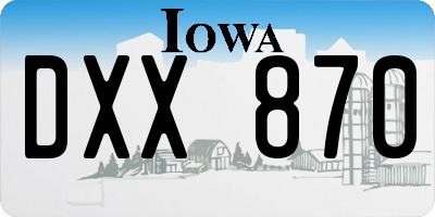 IA license plate DXX870