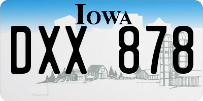 IA license plate DXX878