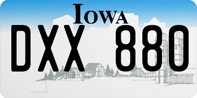 IA license plate DXX880