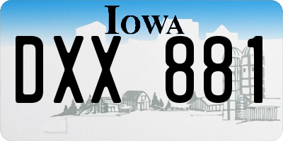 IA license plate DXX881