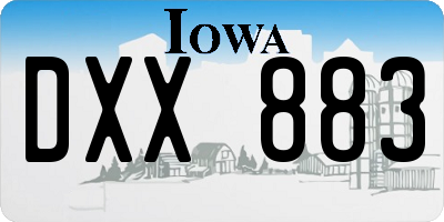 IA license plate DXX883