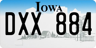 IA license plate DXX884