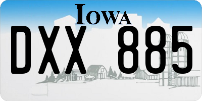 IA license plate DXX885