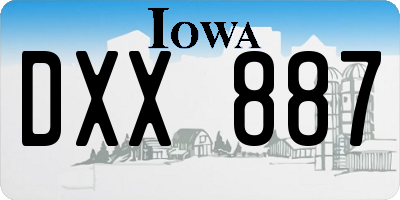 IA license plate DXX887