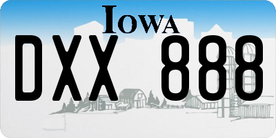 IA license plate DXX888